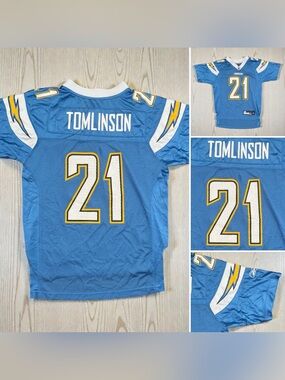 Vtg Reebok LaDainian Tomlinson Chargers Jersey Youth M 10-12 Powder Blue #21